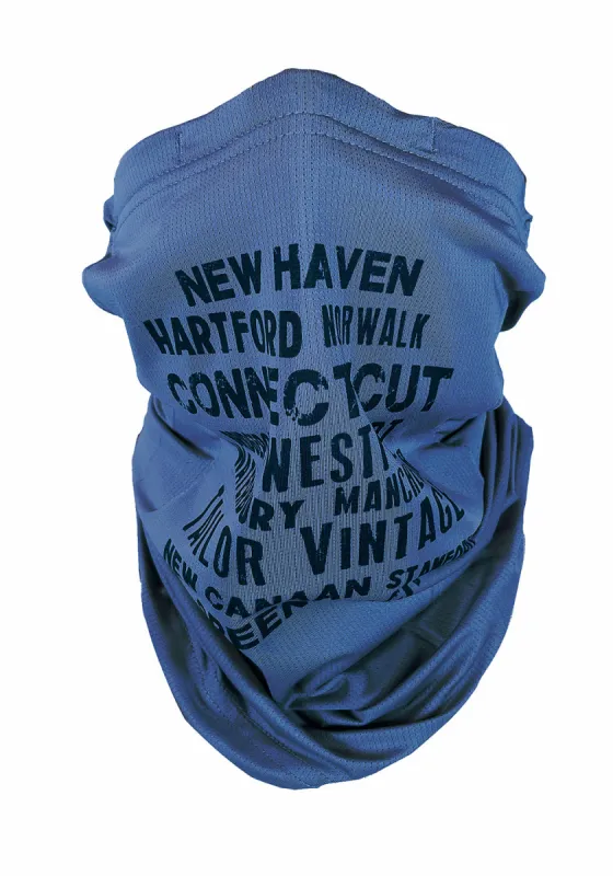 Puretec cool® Antimicrobial Neck Gaiter with Nanofiber Filter in Blue Quartz/Connecticut sold by Tailor Vintage