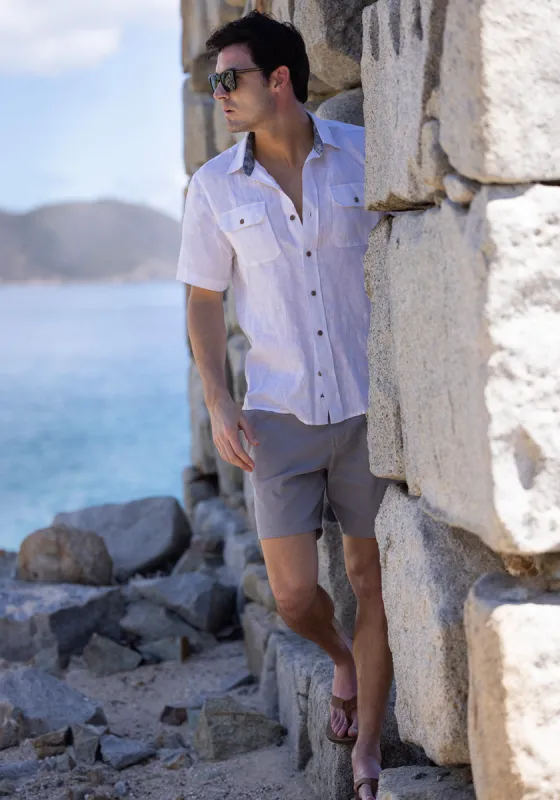 Puretec cool®  Linen Safari Short Sleeve Shirt sold by Tailor Vintage
