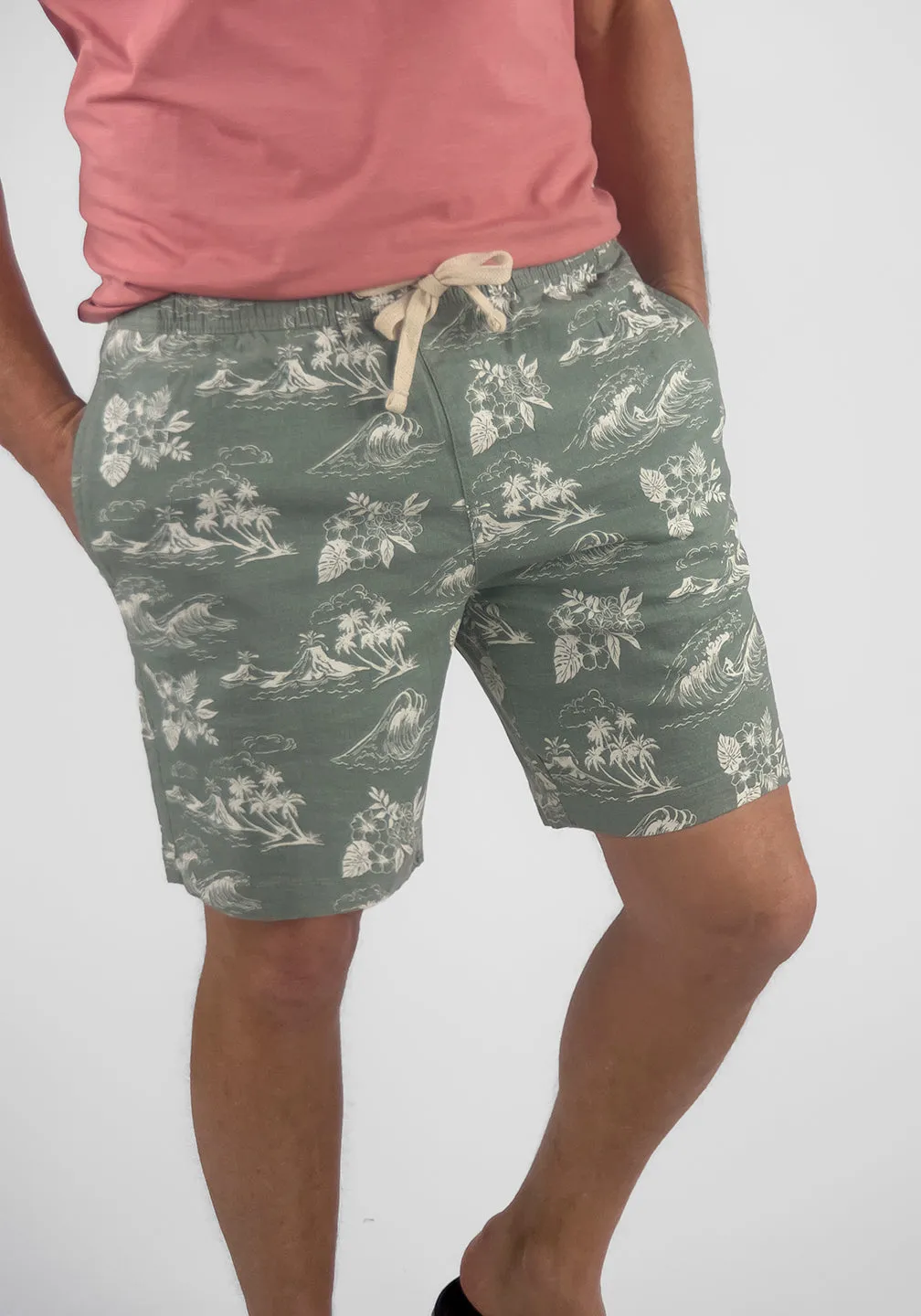 PUREtec cool™ Stretch Linen Cotton E-Waist 7" Inseam Shorts sold by Tailor Vintage product image thumbnail 5