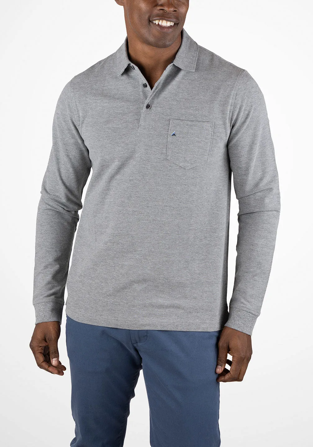 Long Sleeve Polo - Stretch Pique sold by Tailor Vintage