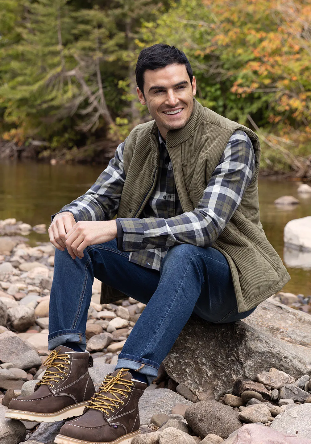 6 Wale Corduroy Puffer Vest sold by Tailor Vintage