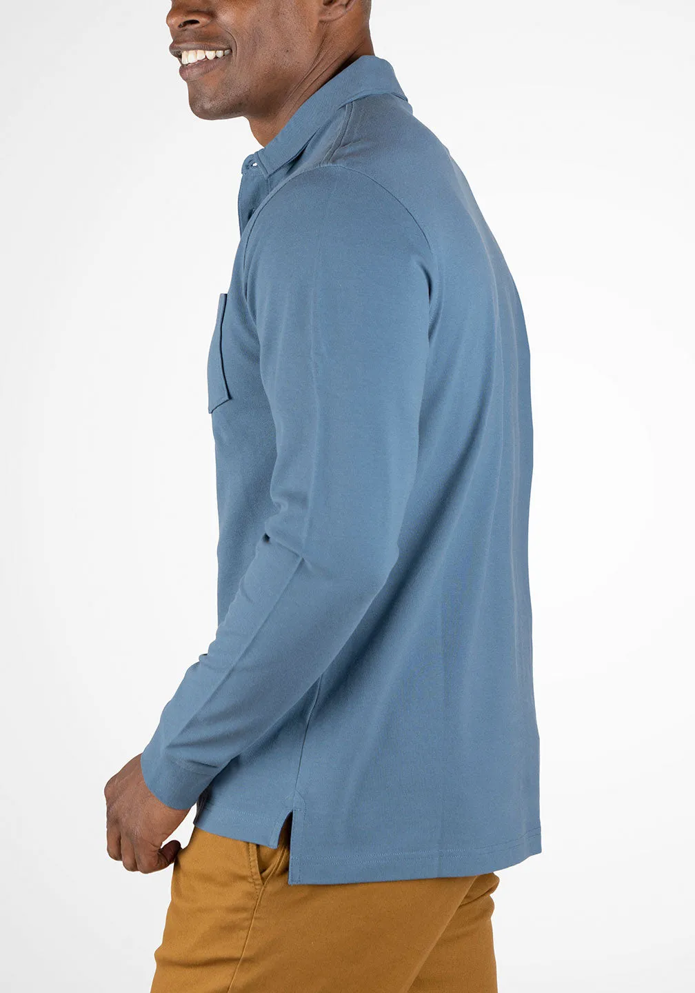 Long Sleeve Polo - Stretch Pique sold by Tailor Vintage product image thumbnail 3