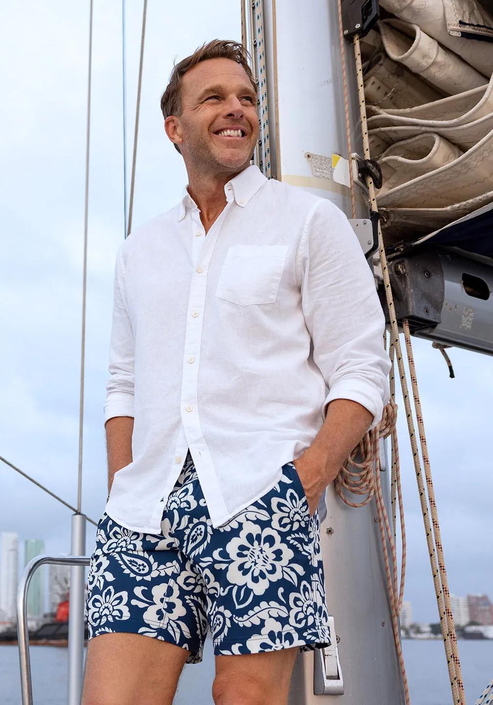 OSUN™ 7" Printed 4-Way Stretch Short With Liner sold by Tailor Vintage