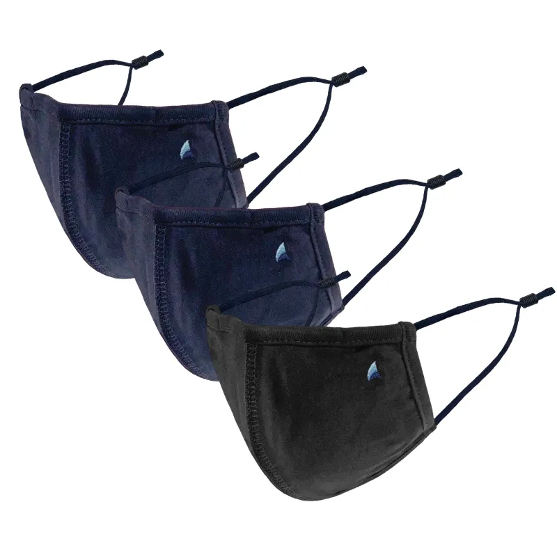 PUREtec cool® 3-Layer High Filtration Mask with Nanofiber Fiber Filter in Navy/Black 3-Pack sold by Tailor Vintage