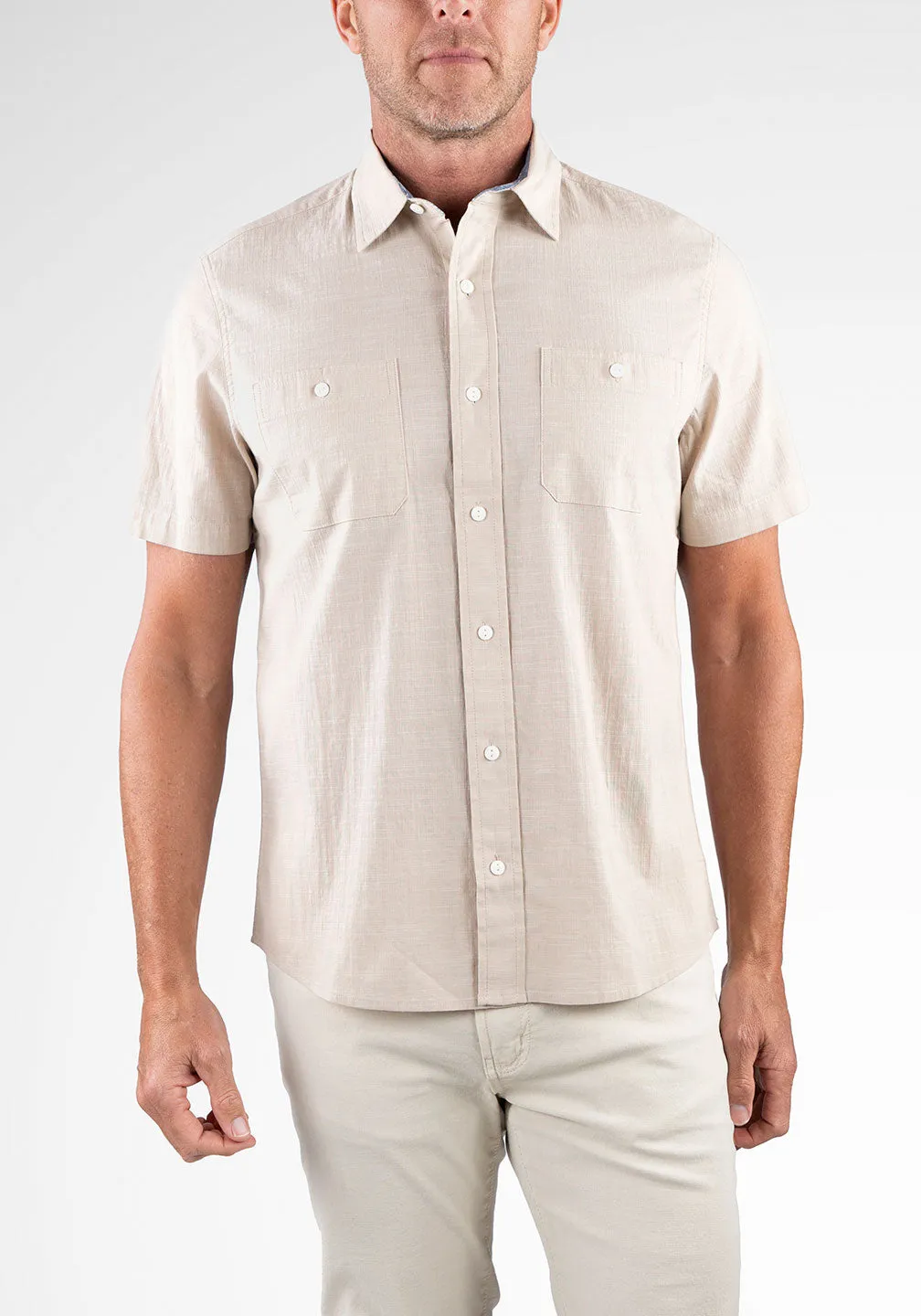 Work Shirt -Stretch Chambray with Airotec® Performance sold by Tailor Vintage