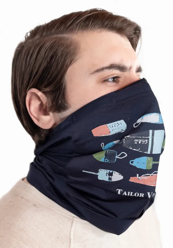 Puretec cool® Antimicrobial Neck Gaiter with Nanofiber Filter in Navy Blazer/Buoy sold by Tailor Vintage