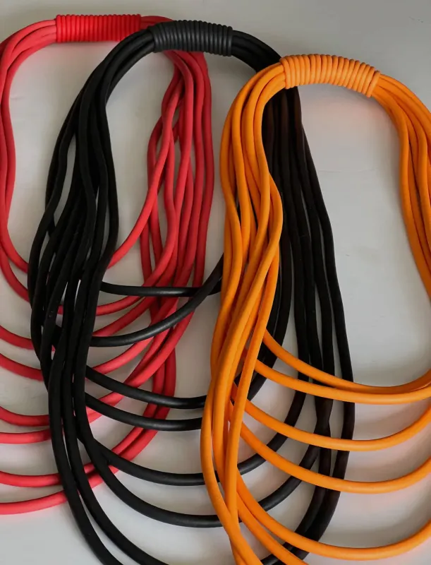Multi Strand Rubber Necklace sold by Takara