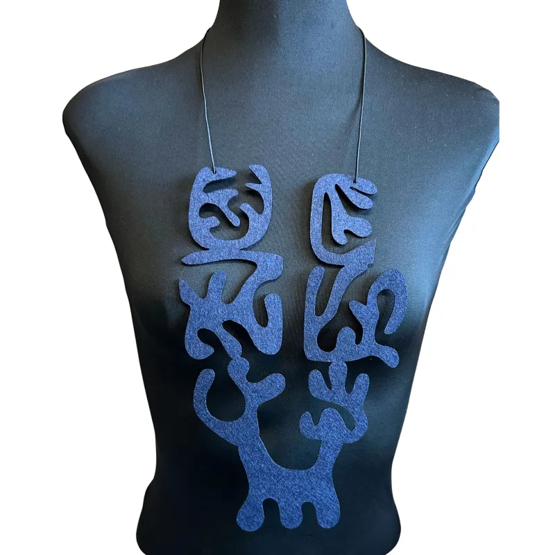 Felt Block Print Necklace sold by Takara