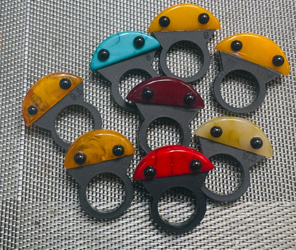 Half Moon Resin Rings made by Takara