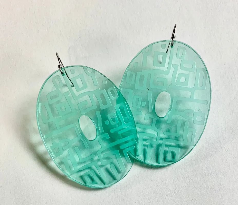 Ocean Tribal Print Earrings made by Takara
