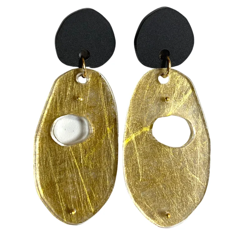 Golden Strands Earrings sold by Takara