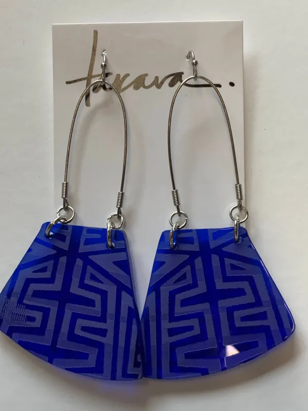 Indigo Engraved Translucent Hoops #77 sold by Takara
