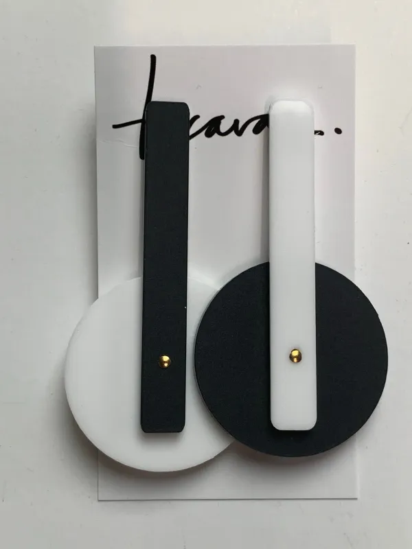 Black and White Earrings #17 sold by Takara