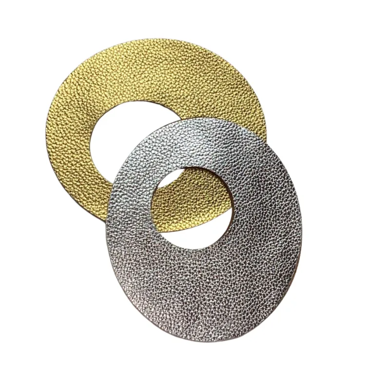 Gold/Silver Pebbled Faux Leather Bracelets (2) made by Takara