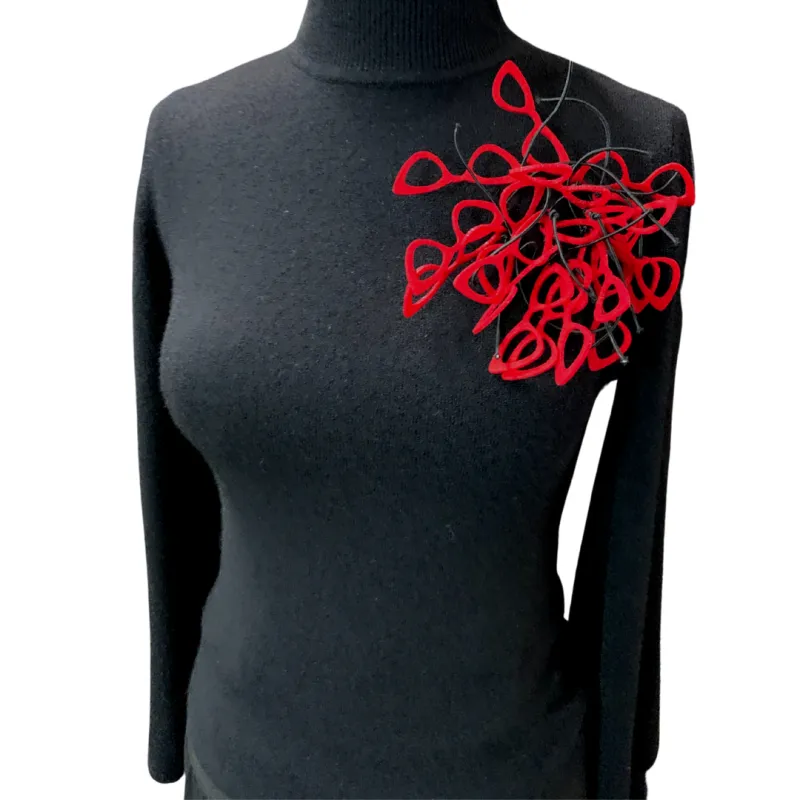 Red Felt Eyewear Brooch (Frames) made by Takara