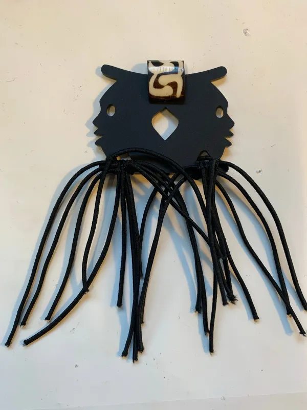 Double Mask Earrings made by Takara