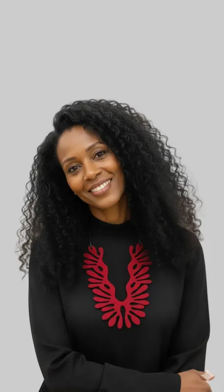 Felt Cactus Bib Necklace sold by Takara