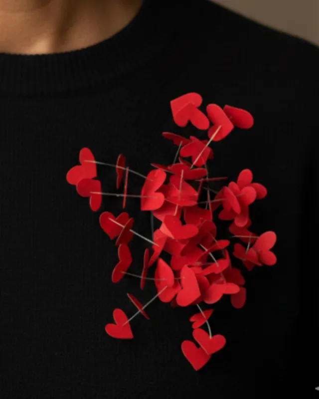 Red Hearts Kinetics Brooch sold by Takara