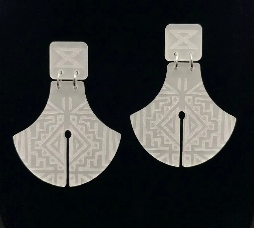 Milk Glass Lucite Shields. made by Takara