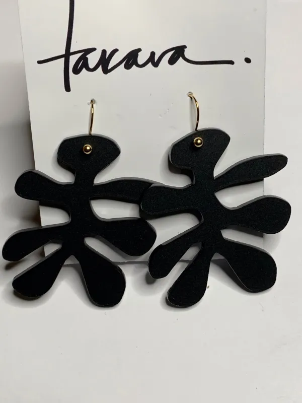 Black Matisse earrings made by Takara