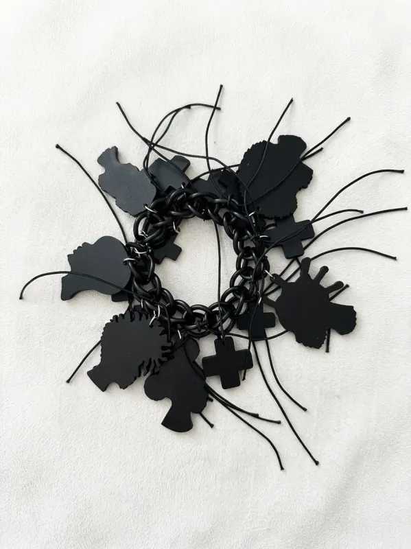 “Crown Act” Silhouette Charm Bracelet made by Takara