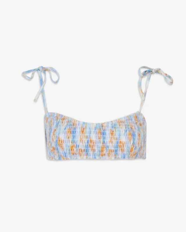 Valencia Smocked Bikini Top made by Tanya Taylor