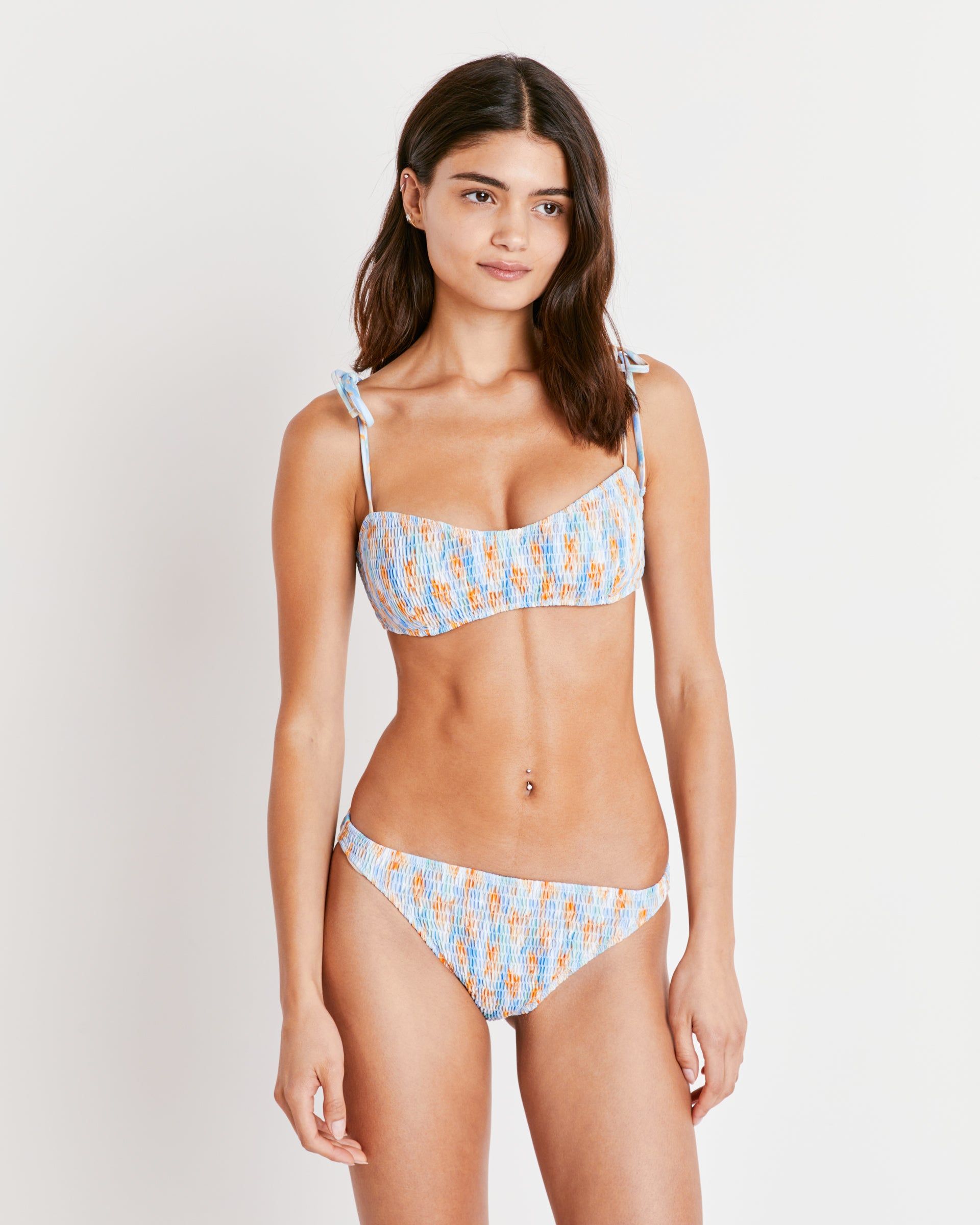 Valencia Smocked Bikini Top sold by Tanya Taylor product image thumbnail 2