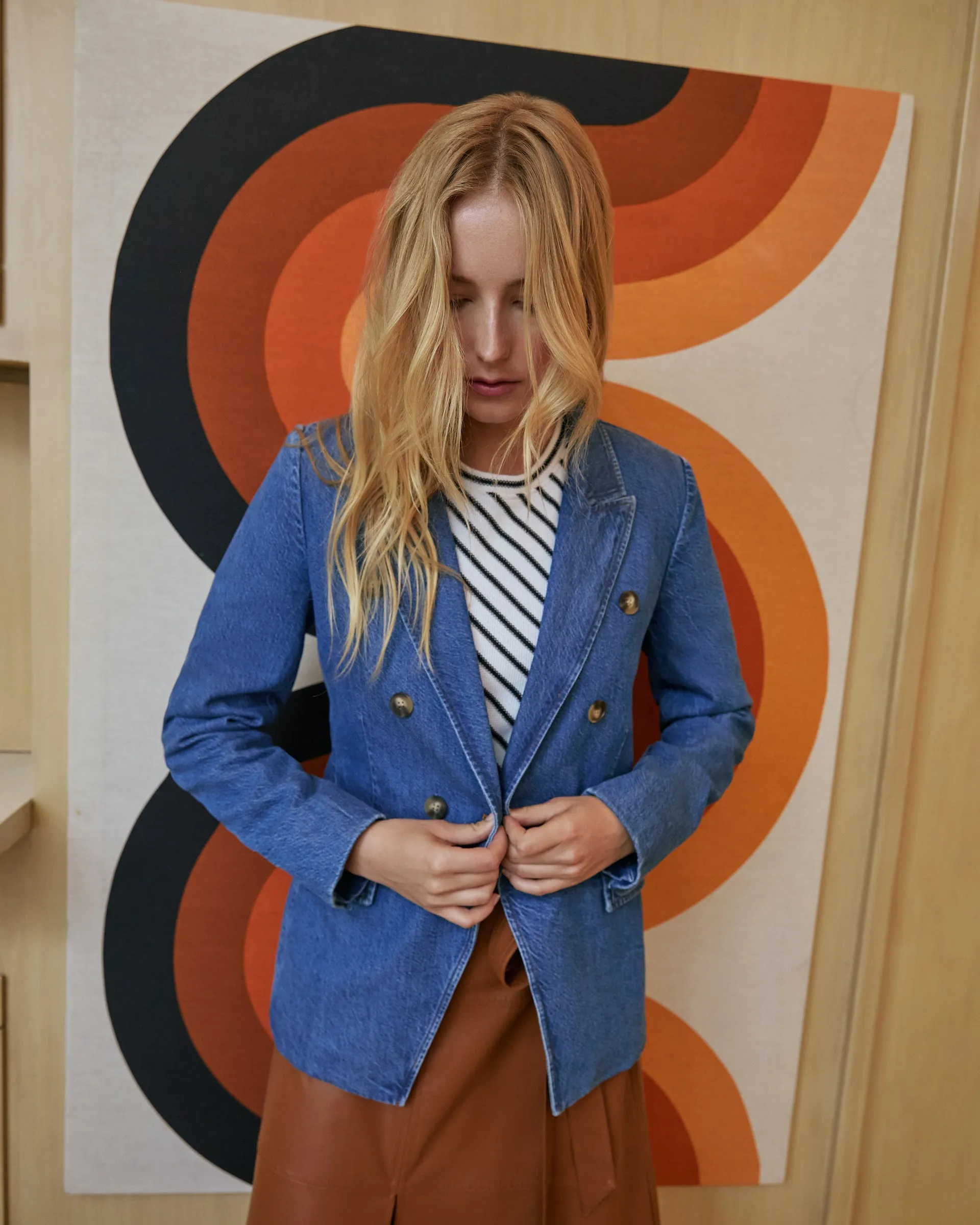 Michelle Denim Blazer sold by Tanya Taylor product image thumbnail 3
