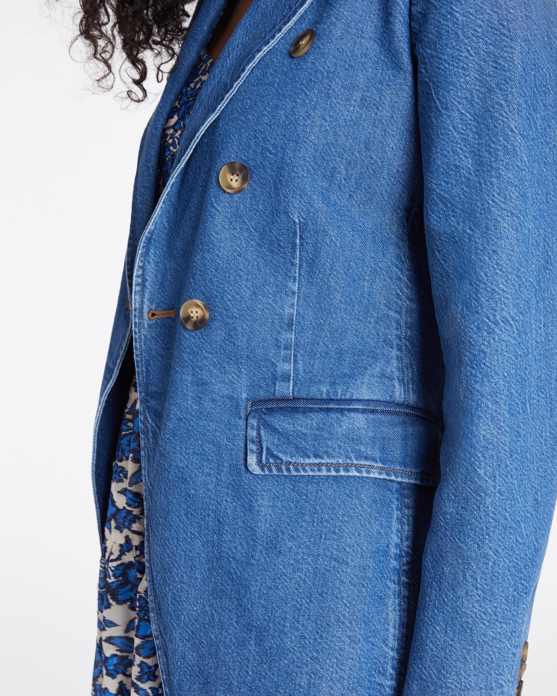 Michelle Denim Blazer sold by Tanya Taylor product image thumbnail 4