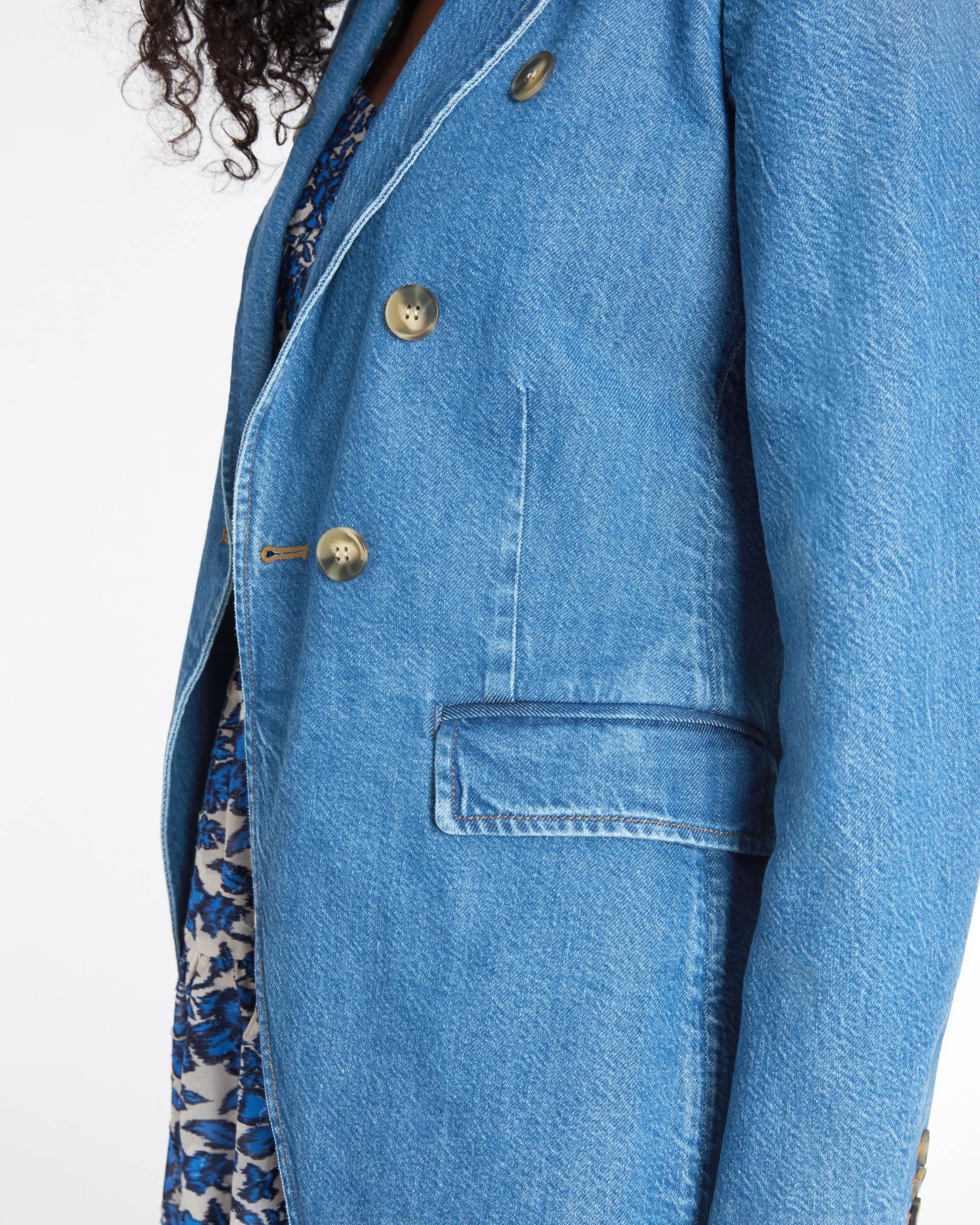 Michelle Denim Blazer sold by Tanya Taylor product image thumbnail 5