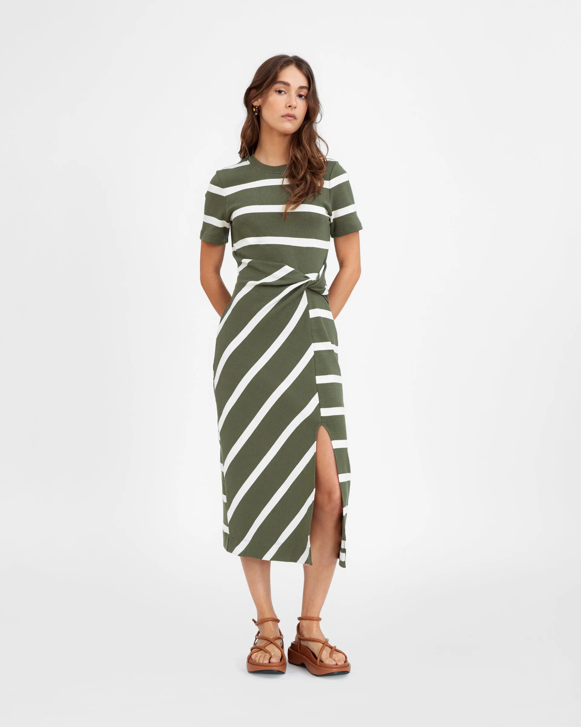 Short Sleeve Striped Cody Dress sold by Tanya Taylor product image thumbnail 2