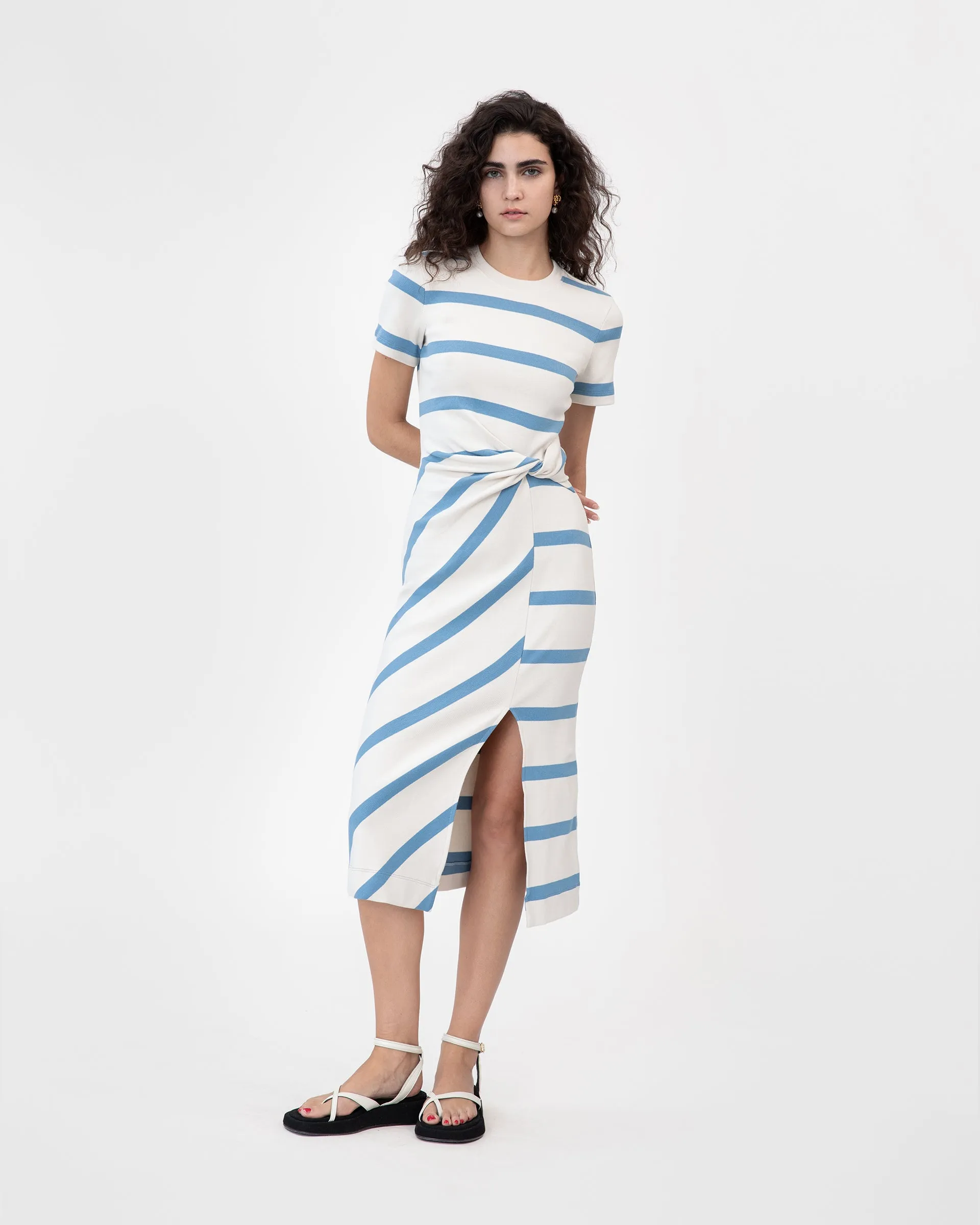 Short Sleeve Striped Cody Dress sold by Tanya Taylor product image thumbnail 4