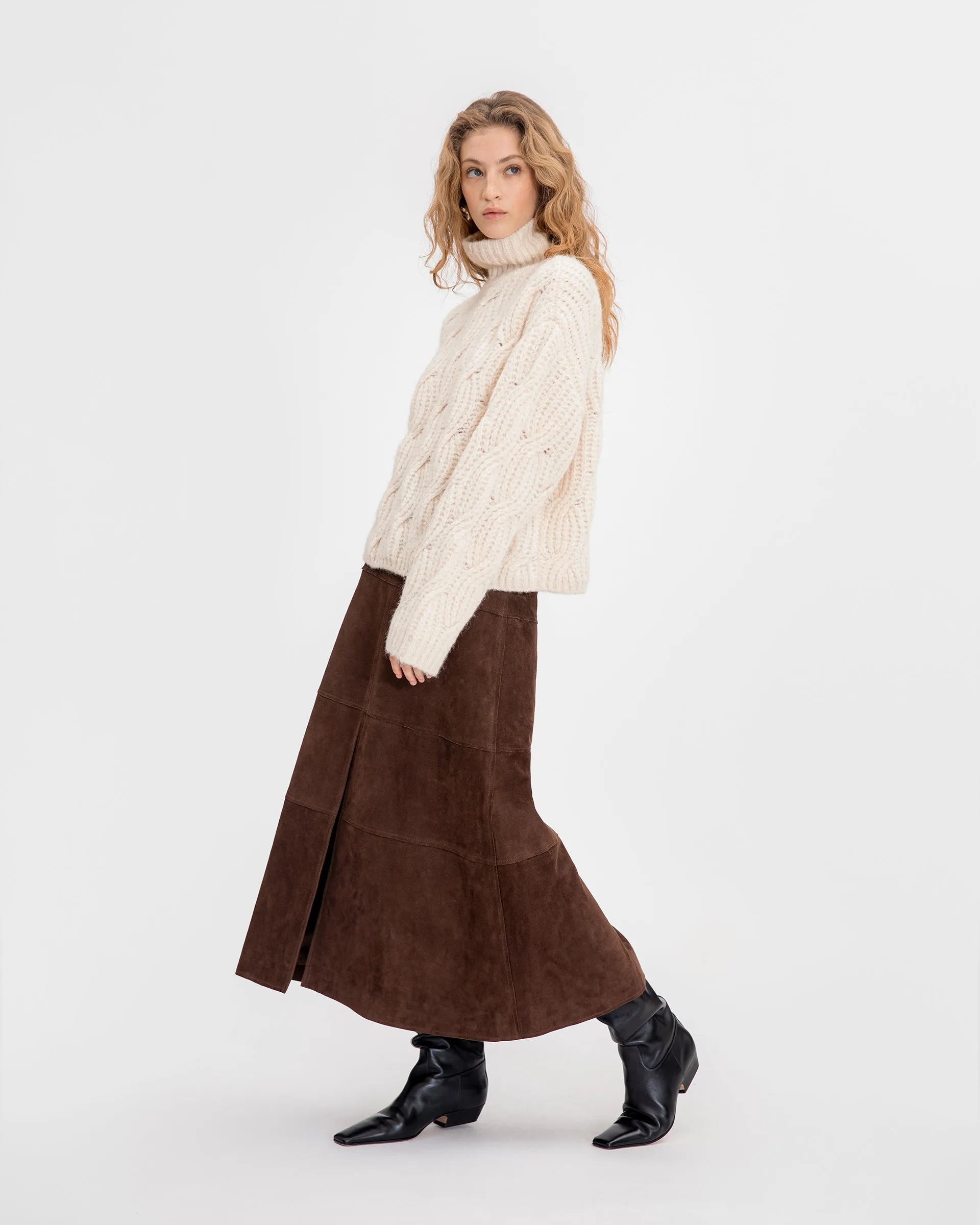 Suede Hudson Skirt sold by Tanya Taylor product image thumbnail 4