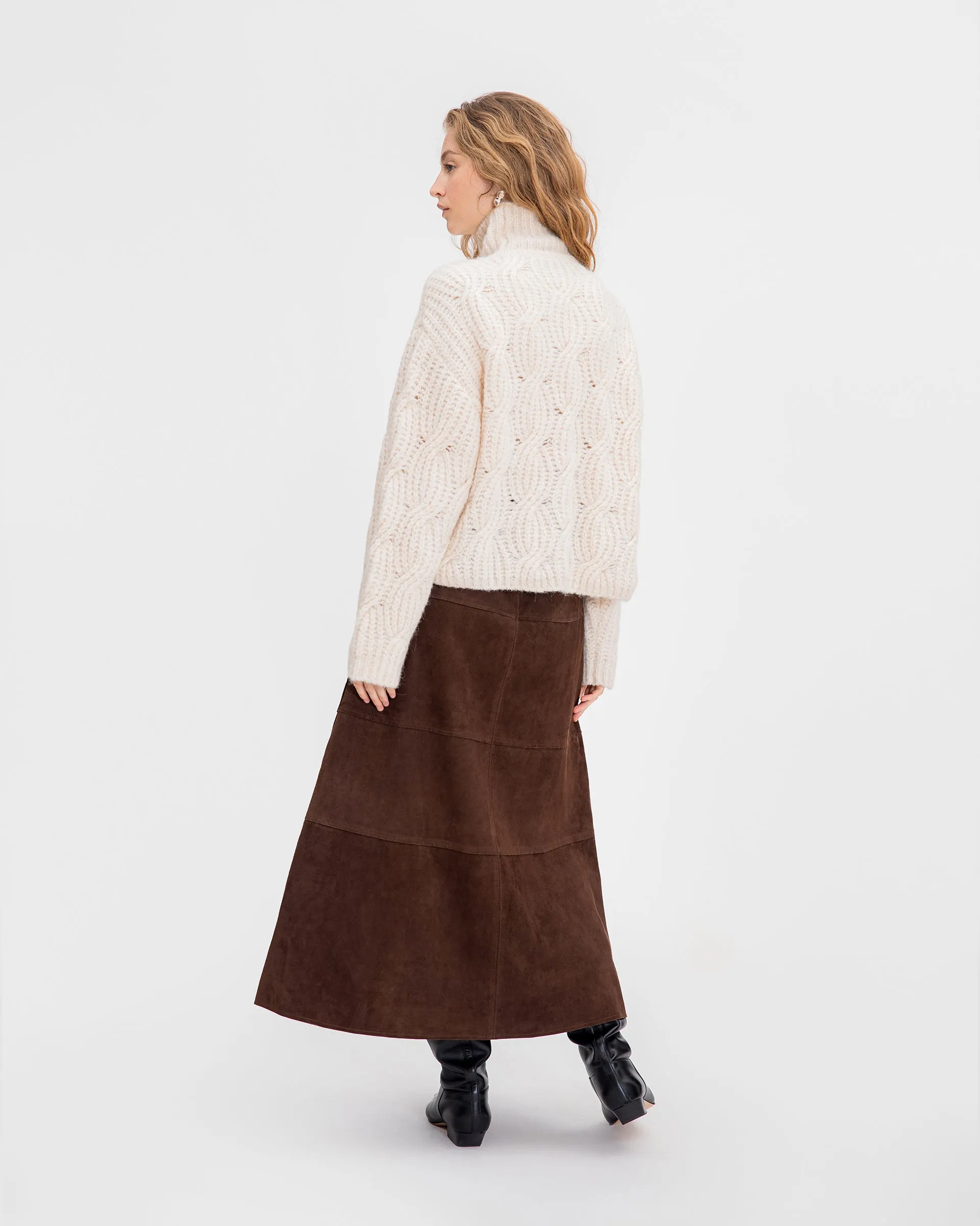 Suede Hudson Skirt sold by Tanya Taylor product image thumbnail 5