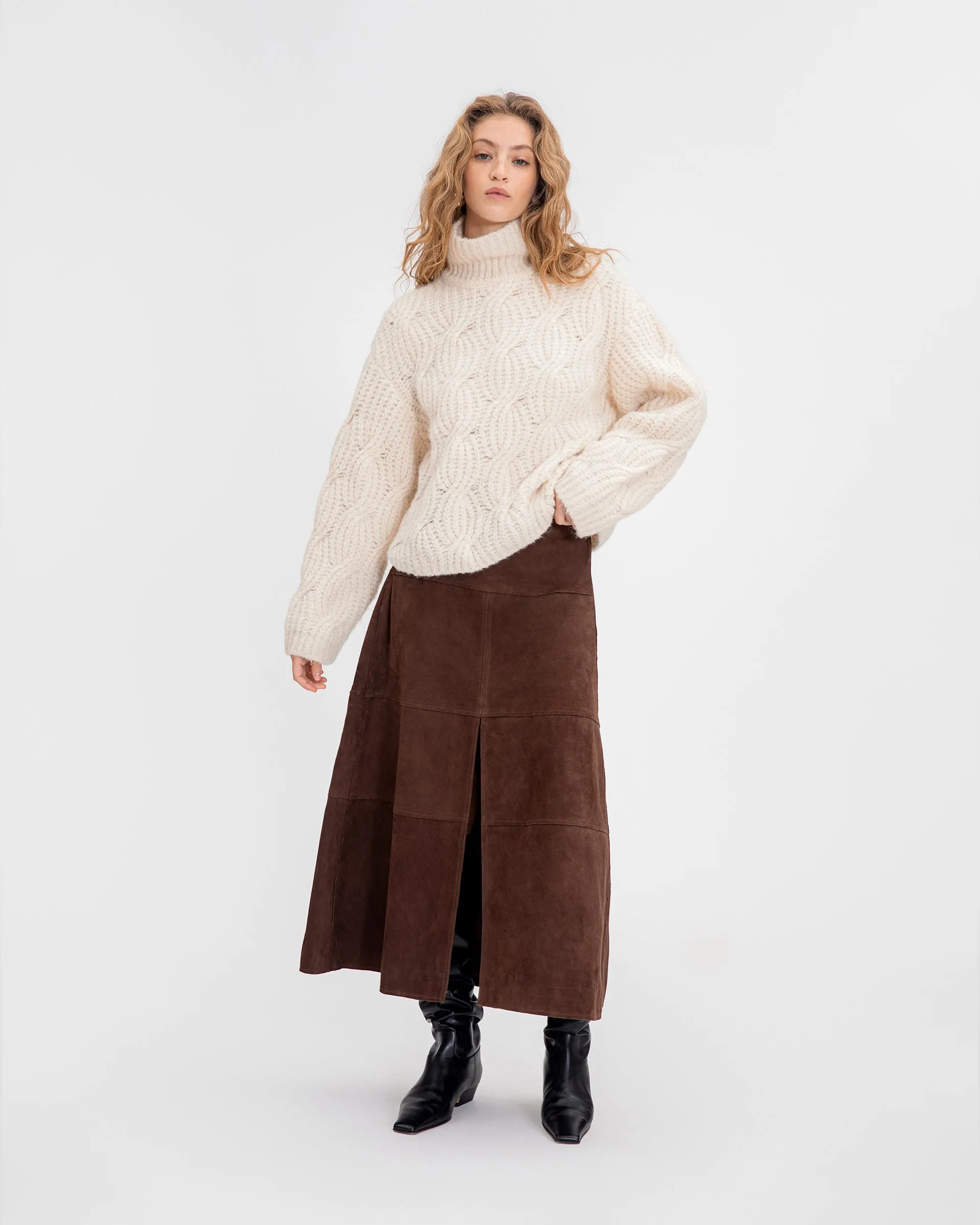 Suede Hudson Skirt sold by Tanya Taylor product image thumbnail 2