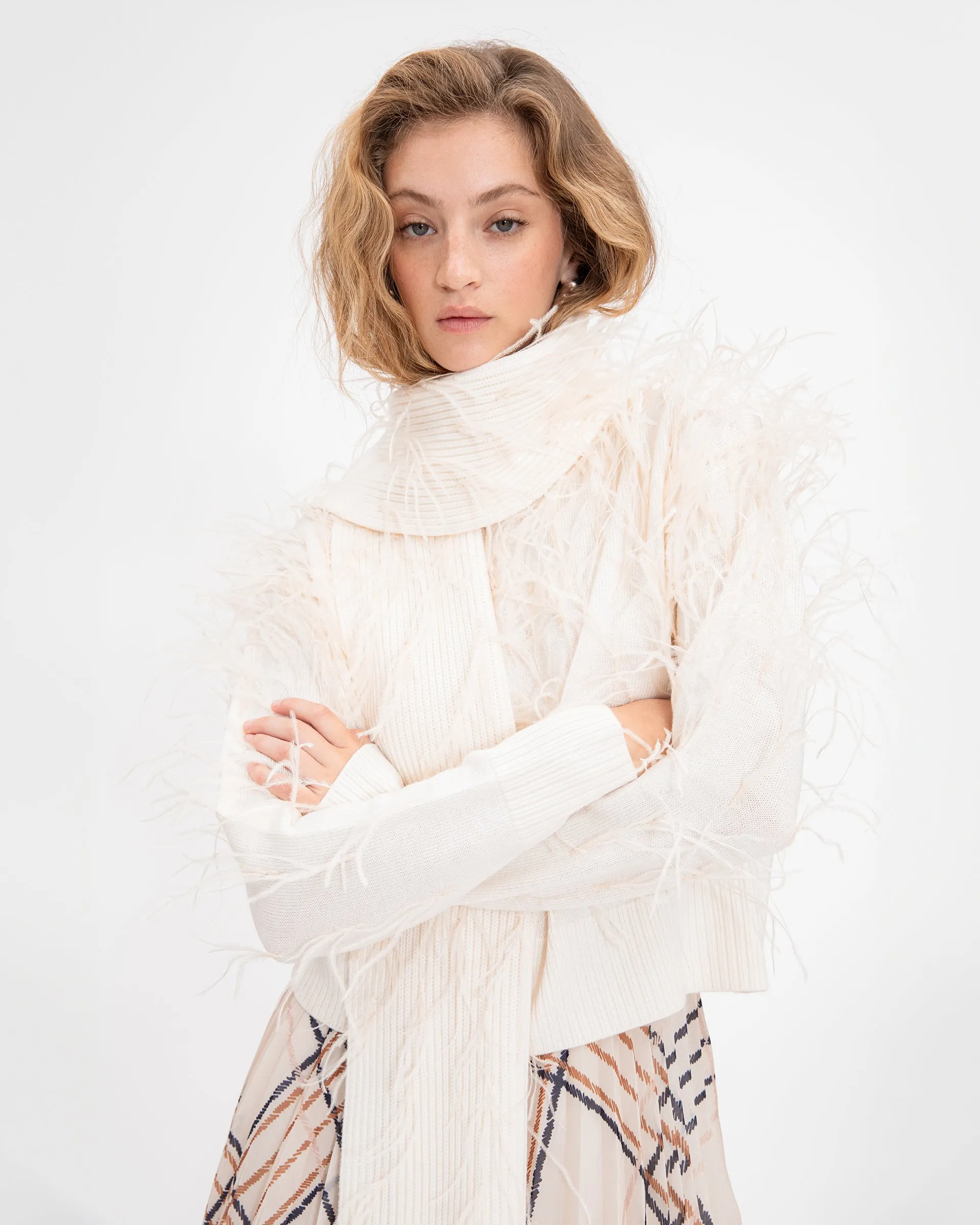 Fae Knit Scarf sold by Tanya Taylor