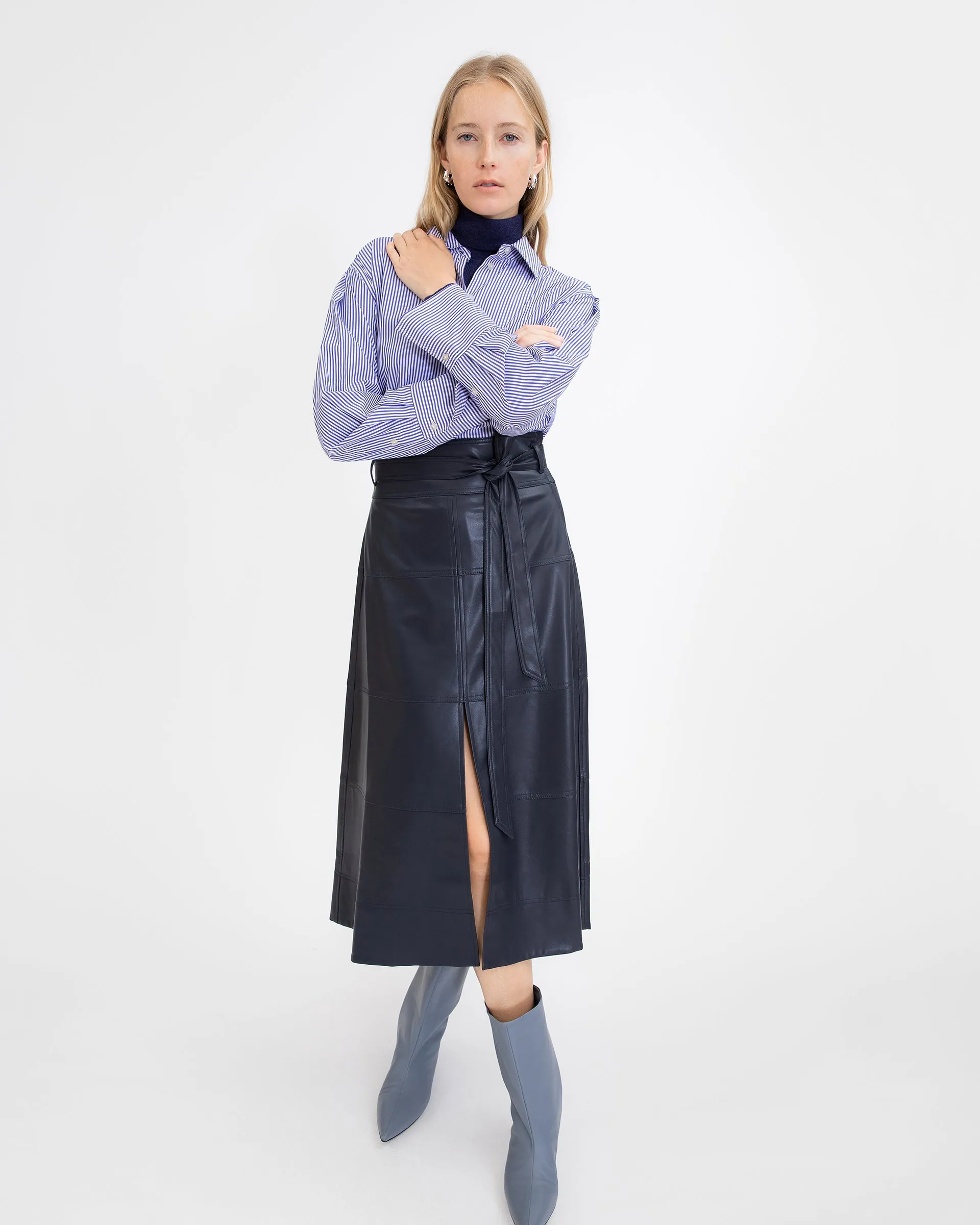 Vegan Leather Hudson Skirt sold by Tanya Taylor