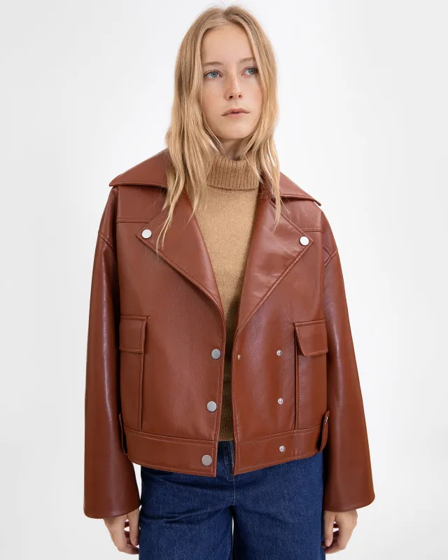 Leather Banton Jacket made by Tanya Taylor