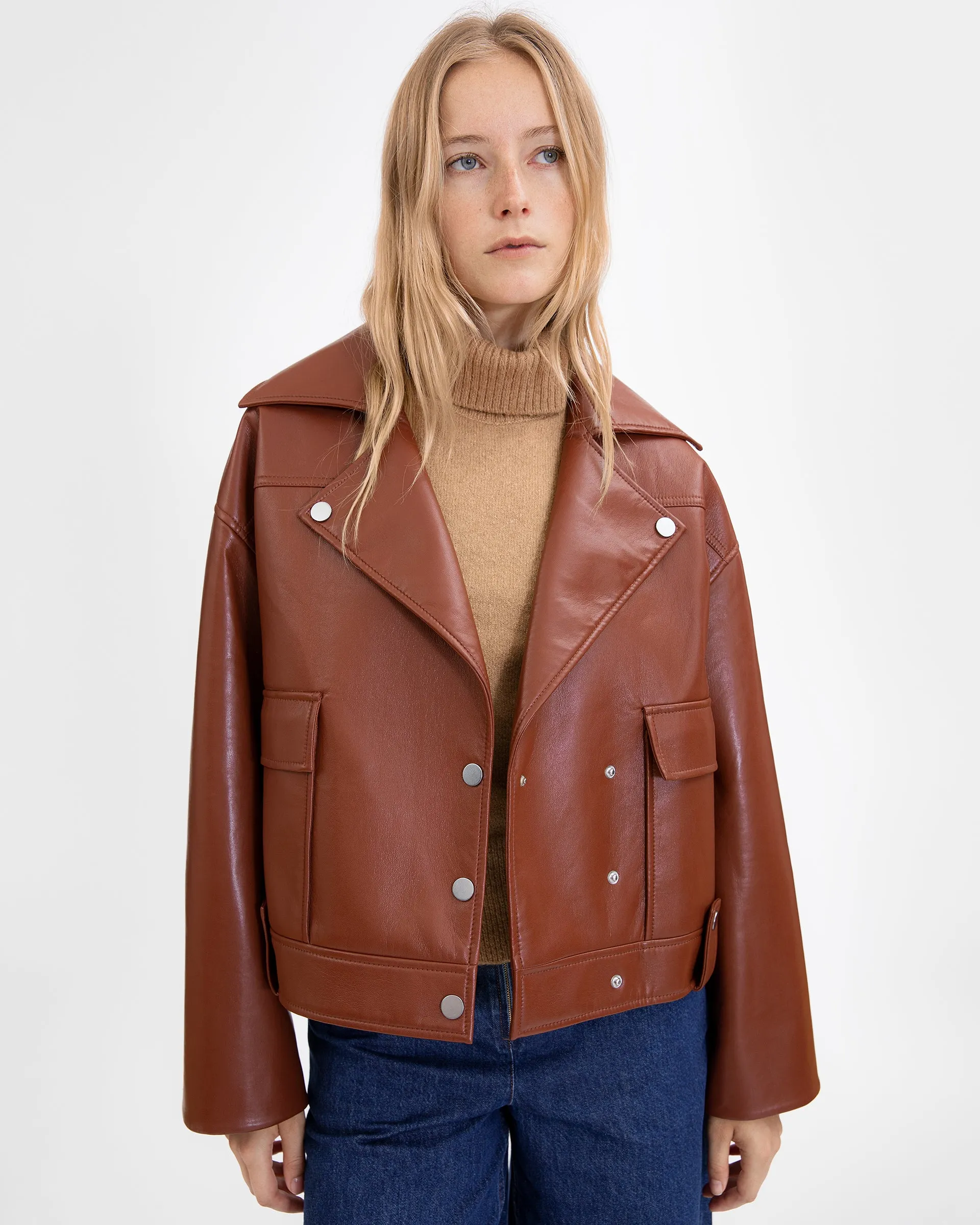 Leather Banton Jacket sold by Tanya Taylor