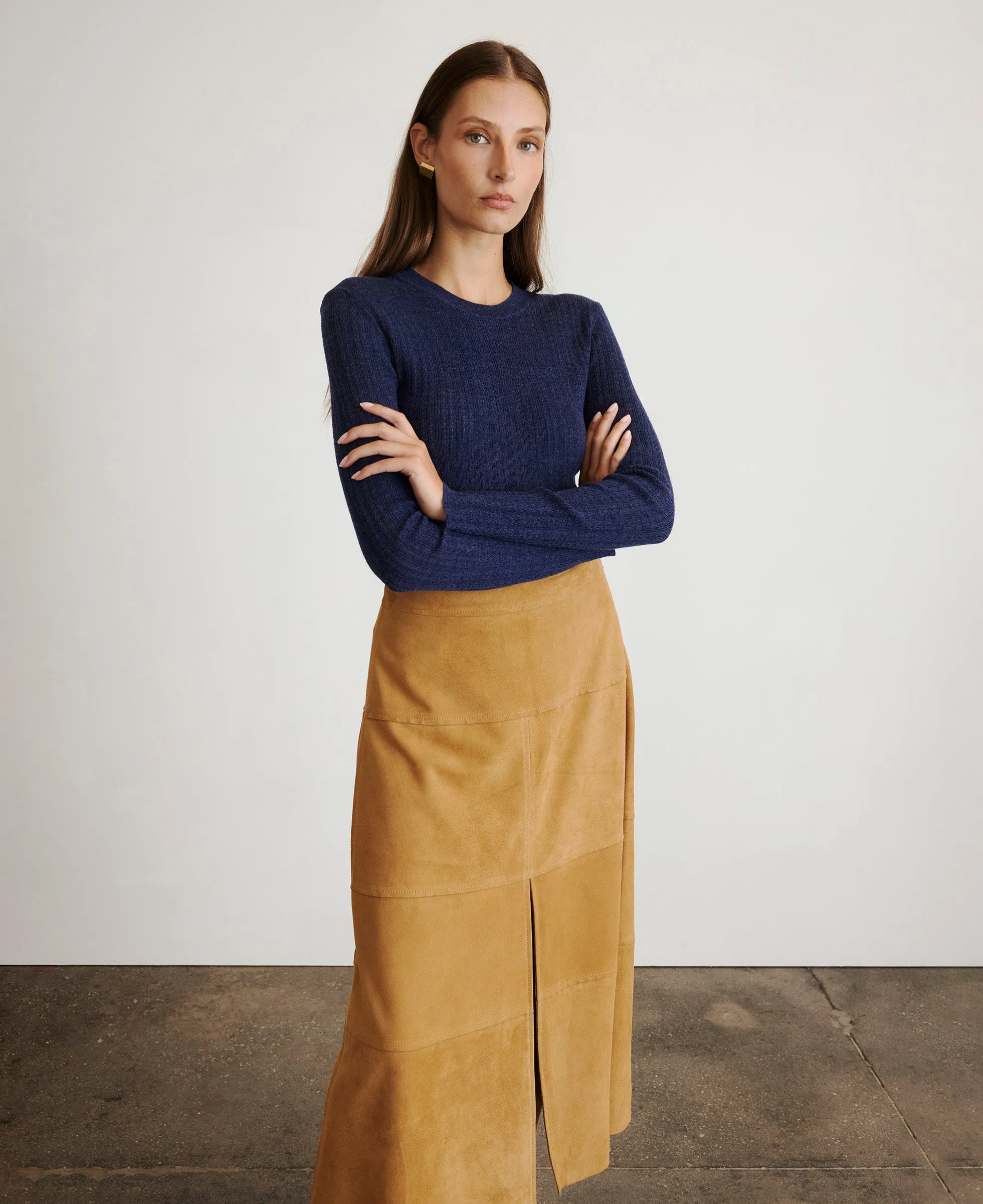 Suede Hudson Skirt sold by Tanya Taylor product image thumbnail 5