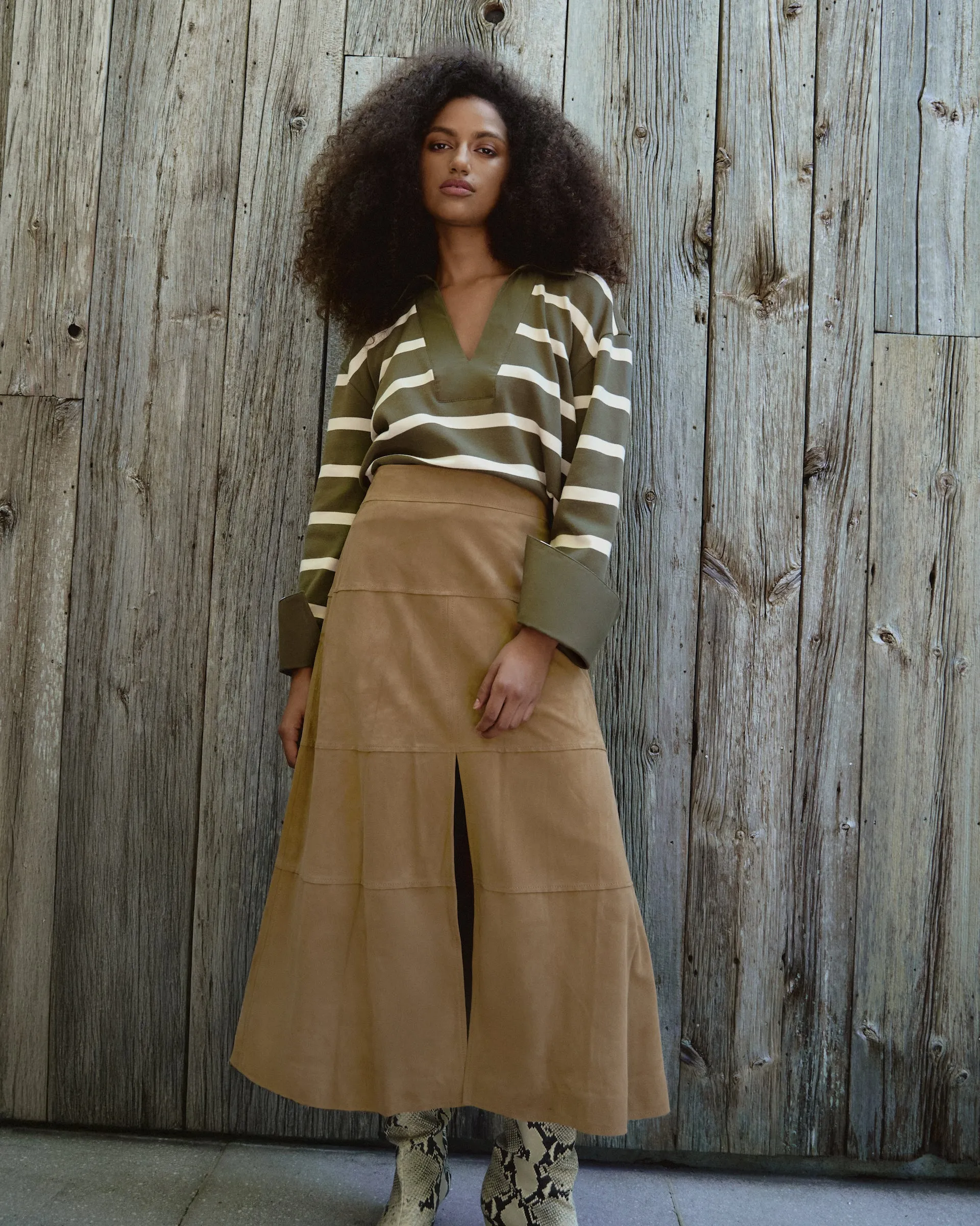 Suede Hudson Skirt sold by Tanya Taylor product image thumbnail 3