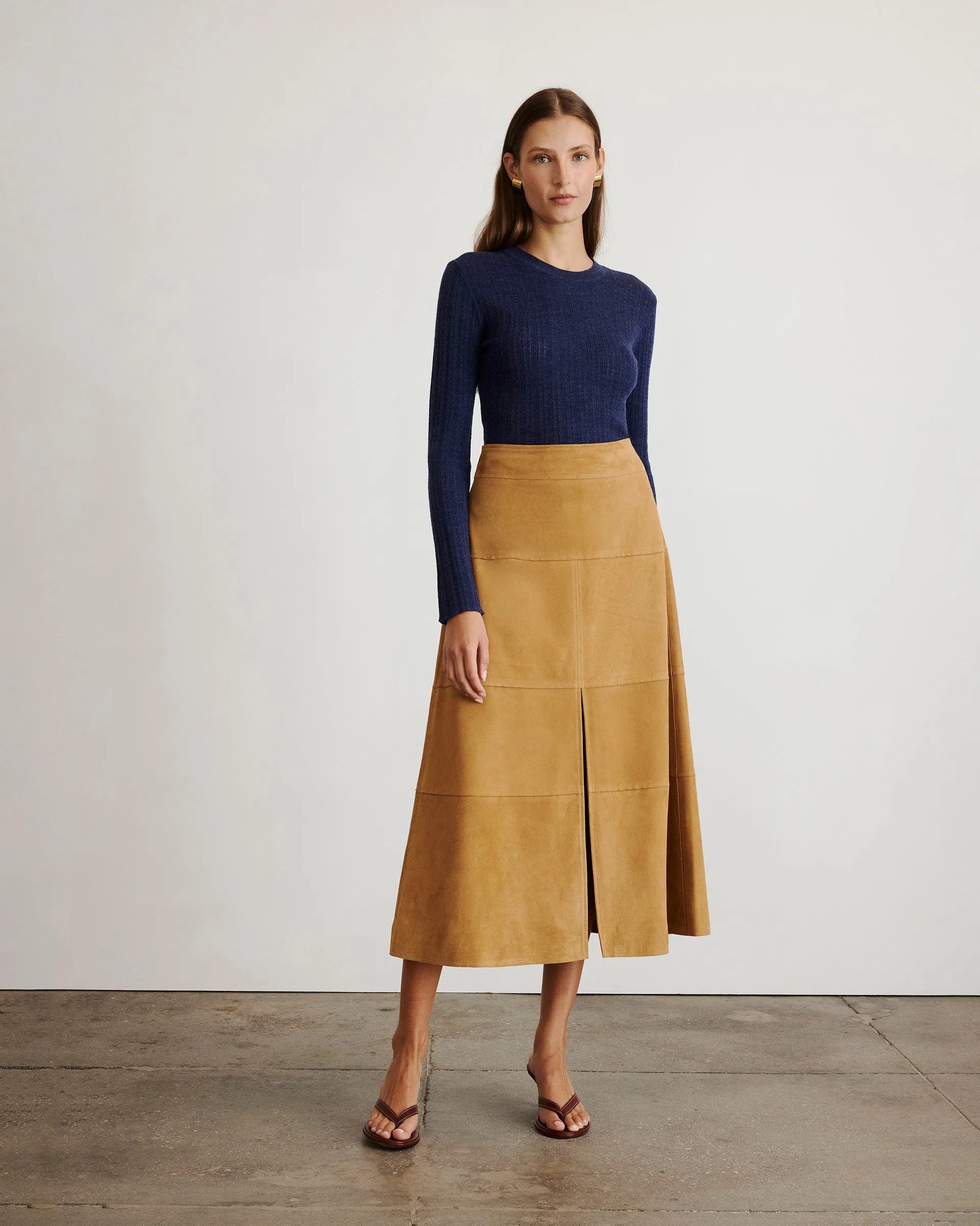 Suede Hudson Skirt sold by Tanya Taylor