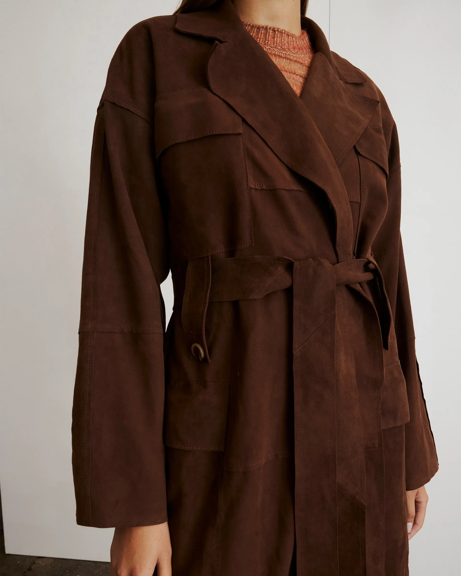 Suede Clayton Coat sold by Tanya Taylor product image thumbnail 4