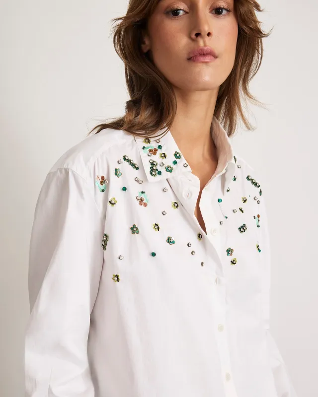 Margaux Embellished Shirt sold by Tanya Taylor