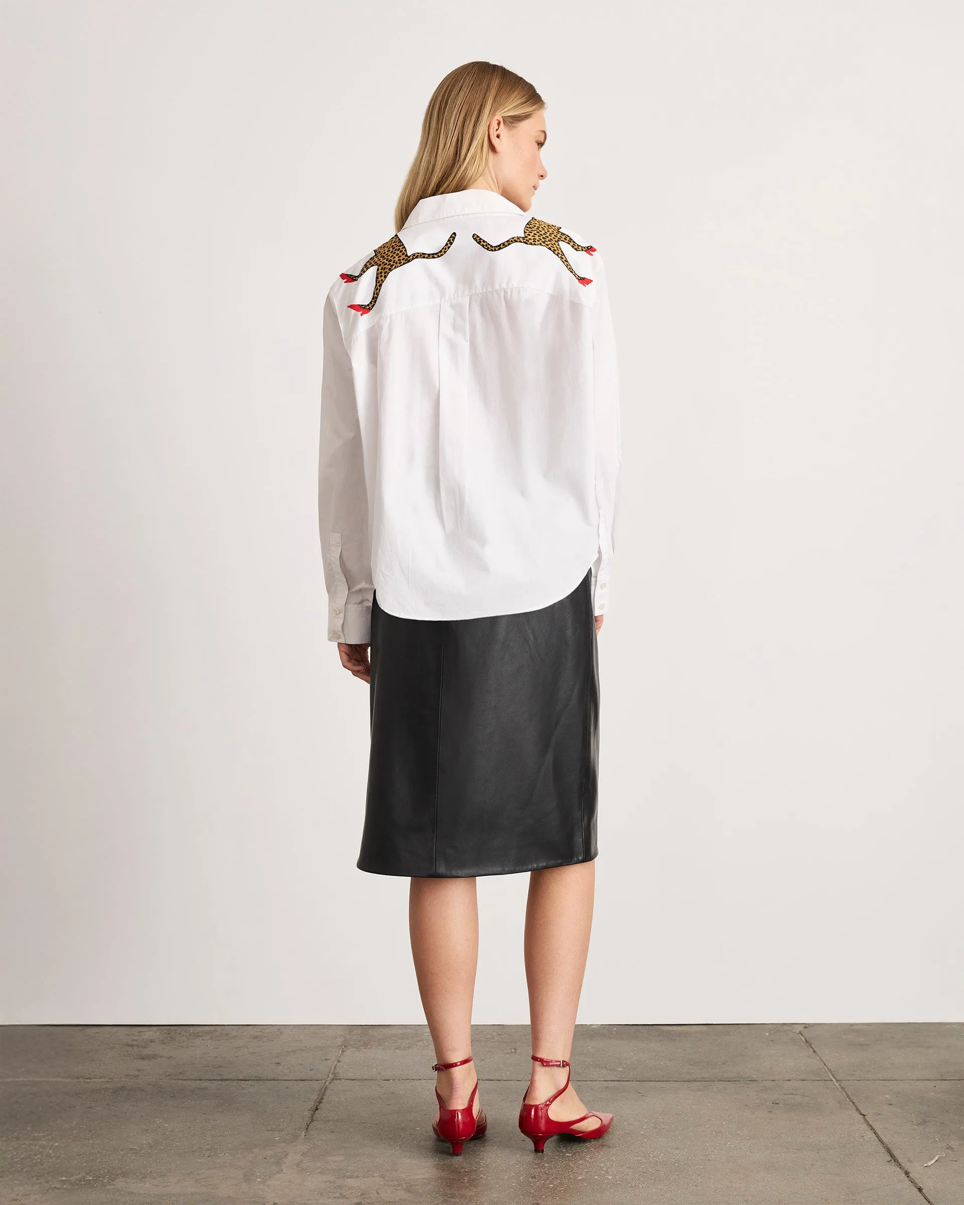 Margaux Cheetah Shirt sold by Tanya Taylor product image thumbnail 4