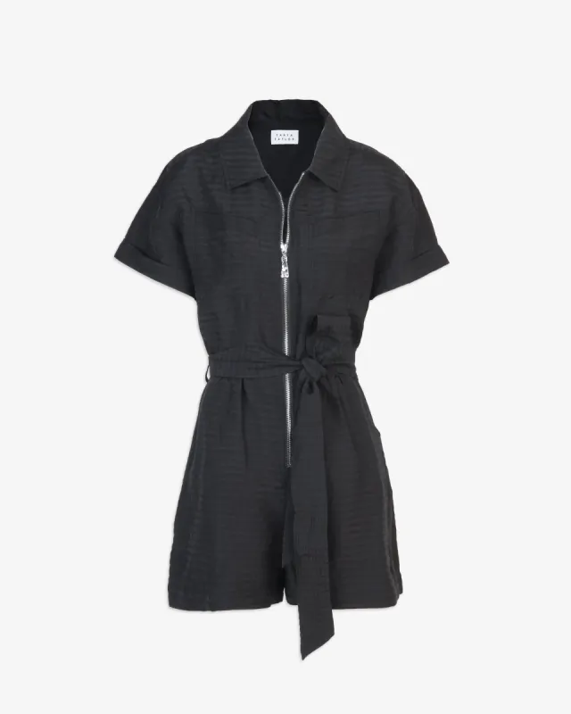 Short Sleeve Skye Romper sold by Tanya Taylor