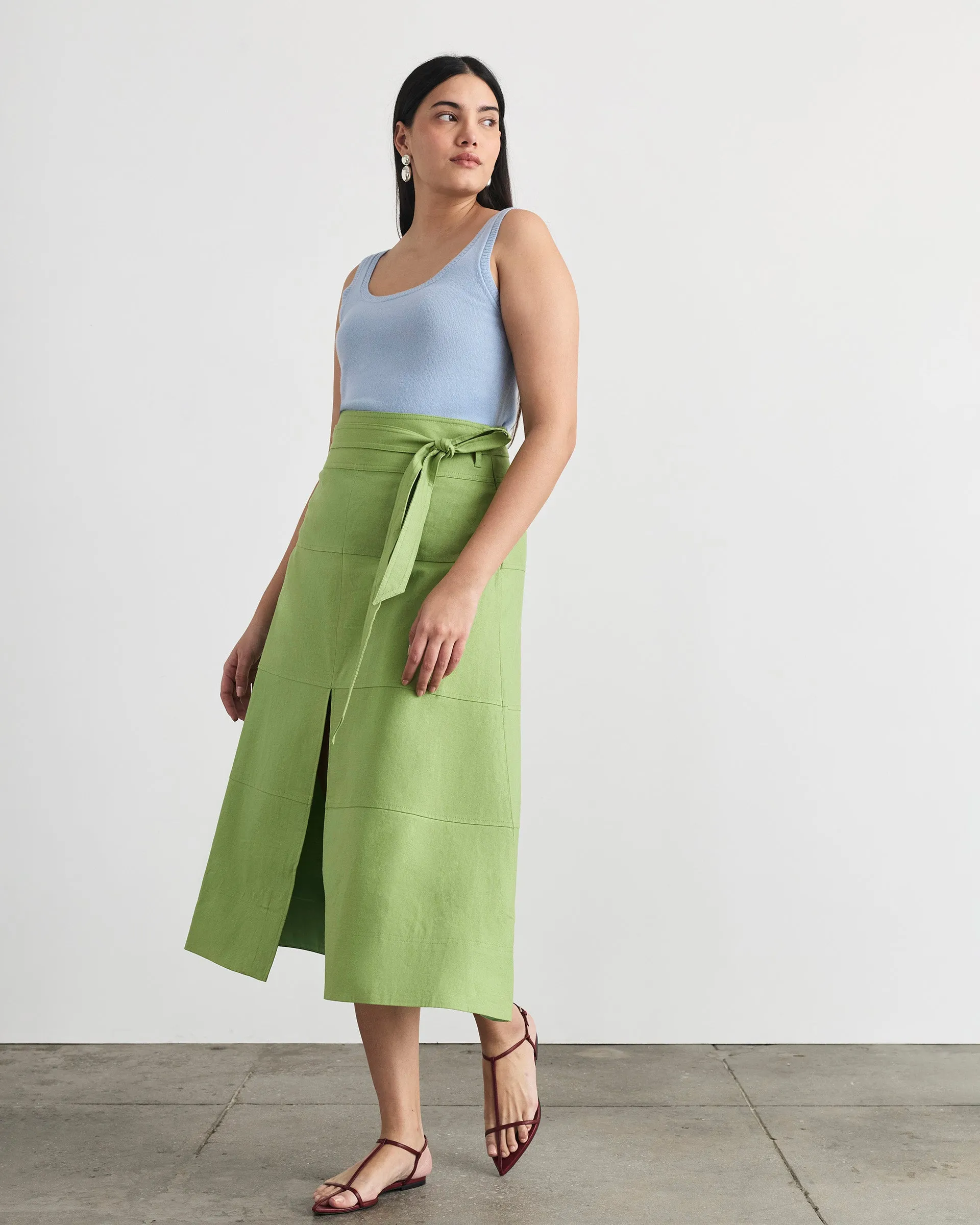 Linen Hudson Skirt sold by Tanya Taylor product image thumbnail 3