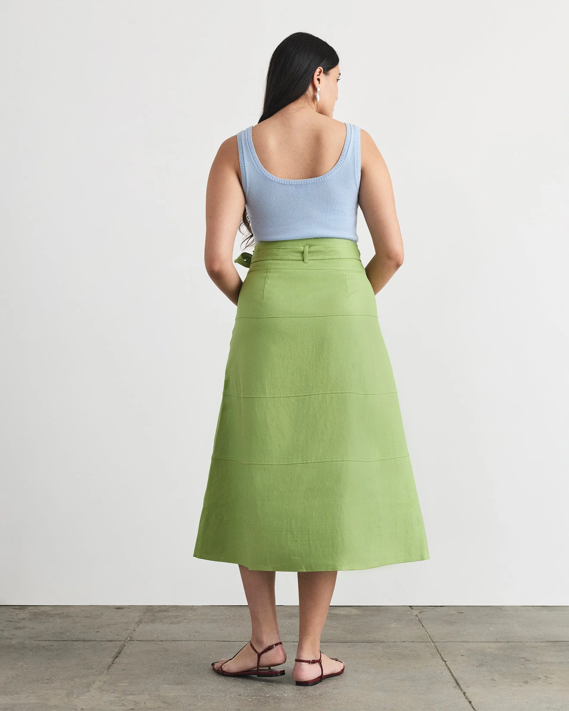 Linen Hudson Skirt sold by Tanya Taylor product image thumbnail 5