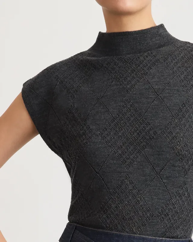 Adrien Argyle Pointelle Turtleneck made by Tanya Taylor