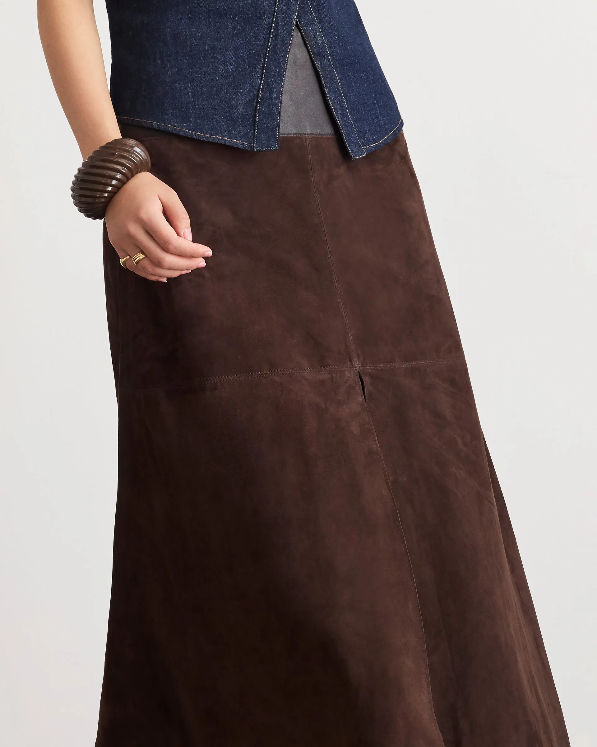 Suede/Leather Hudson Skirt sold by Tanya Taylor product image thumbnail 3